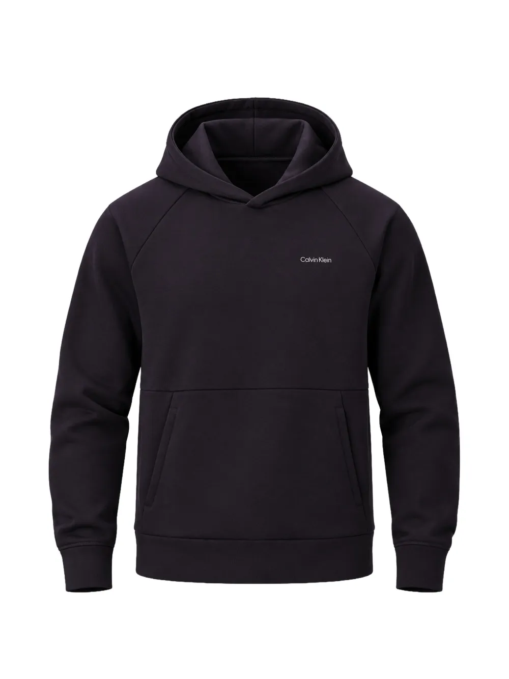 Calvin Klein logo-print raglan-sleeved hoodie Blauw