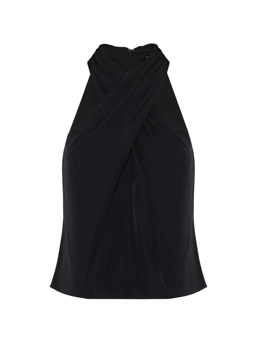 Theory crossover-strap halterneck top - Nero