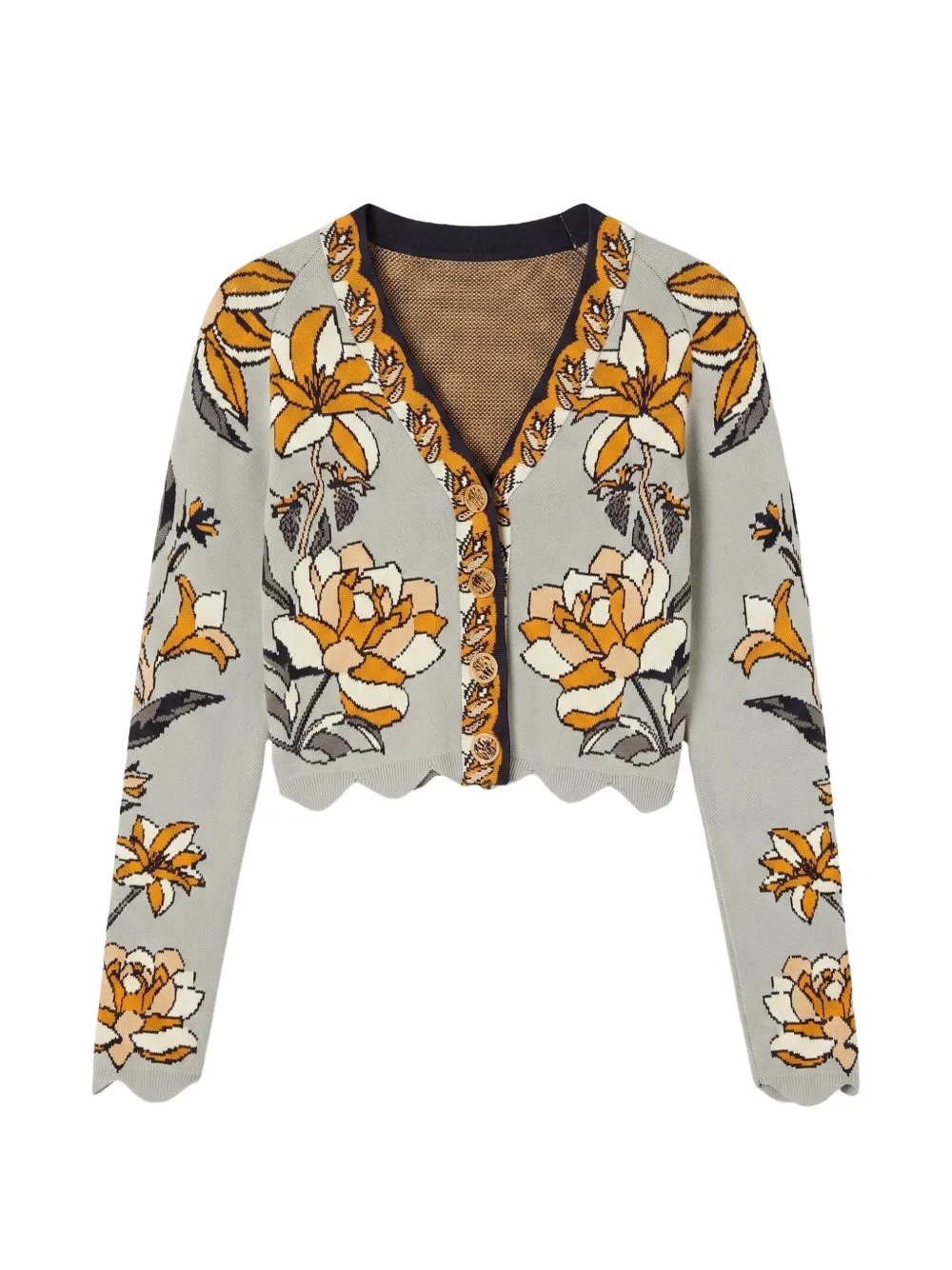 FARM Rio stained glass beauty knit crop top - Grau