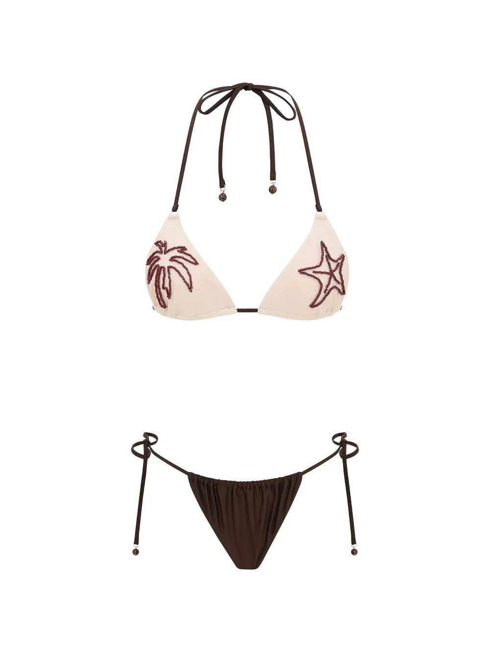 ZIMMERMANN Mahon beaded-detail bikini - Nude