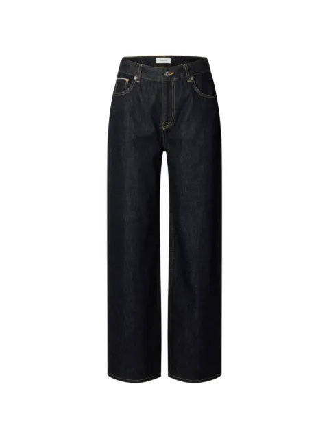SELECTED contrast-topstitched wide-leg jeans