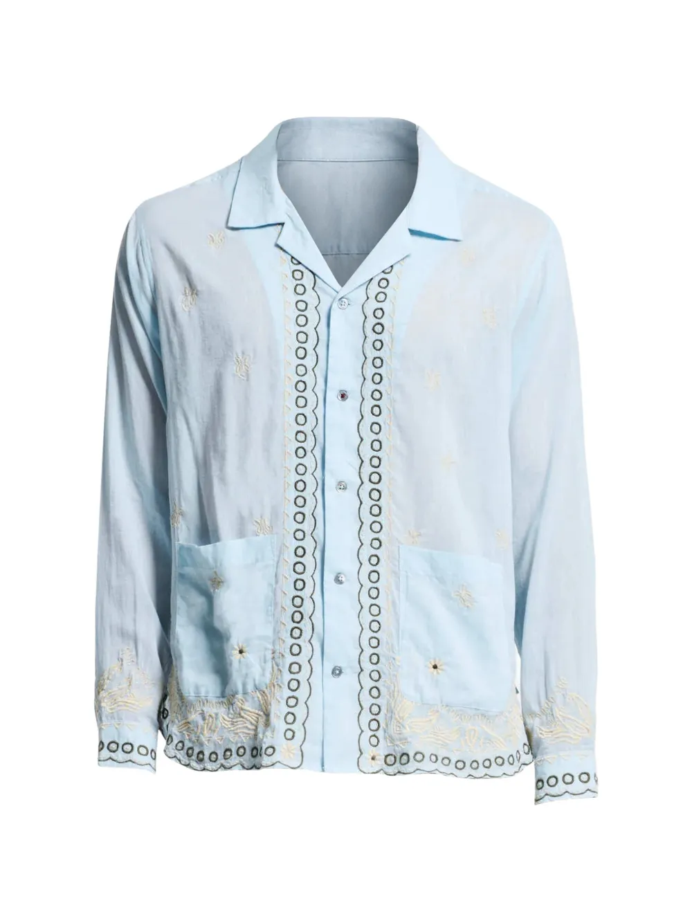 Baziszt Langa embroidered shirt - Blue
