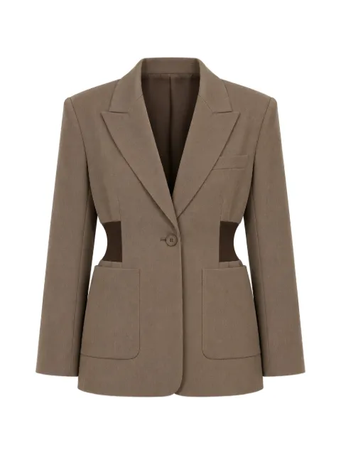 Isabelle Blanche ribbed-waist single-breasted blazer