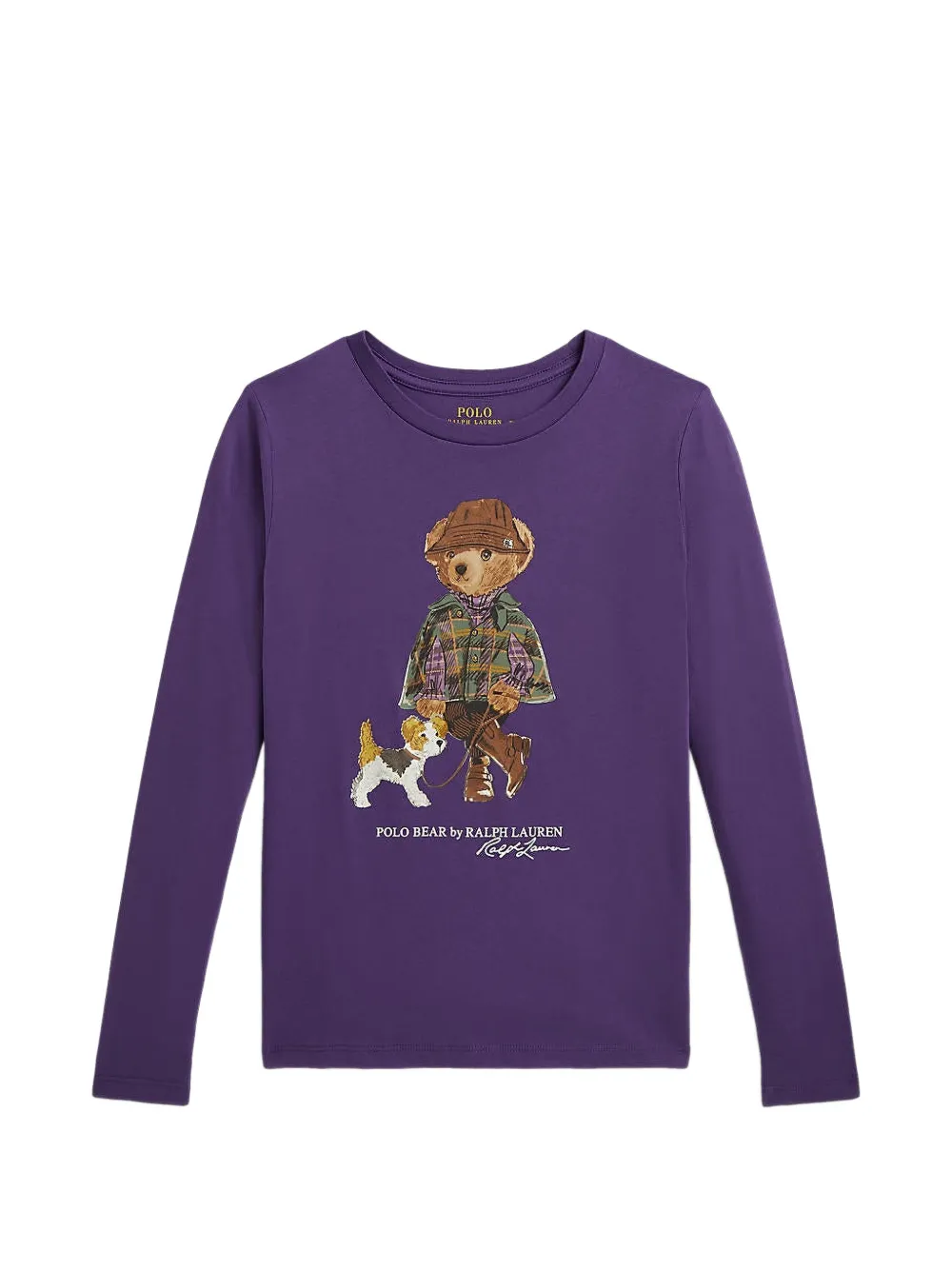 POLO RALPH LAUREN KIDS Polo Bear cotton long-sleeve t-shirt Paars