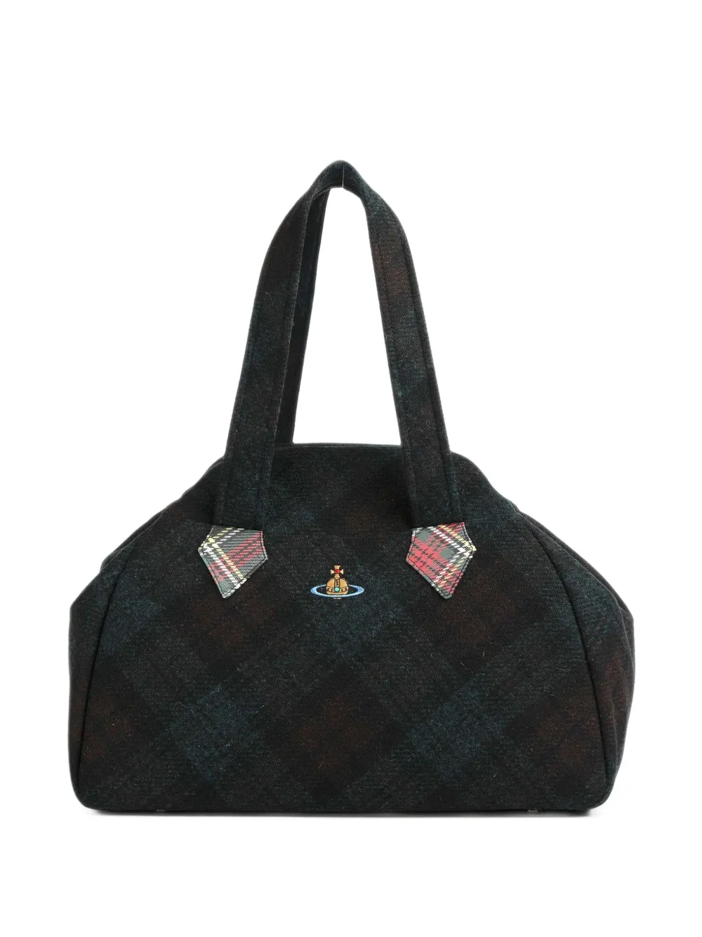 Vivienne Westwood Borsa tote Orb a quadri - Nero