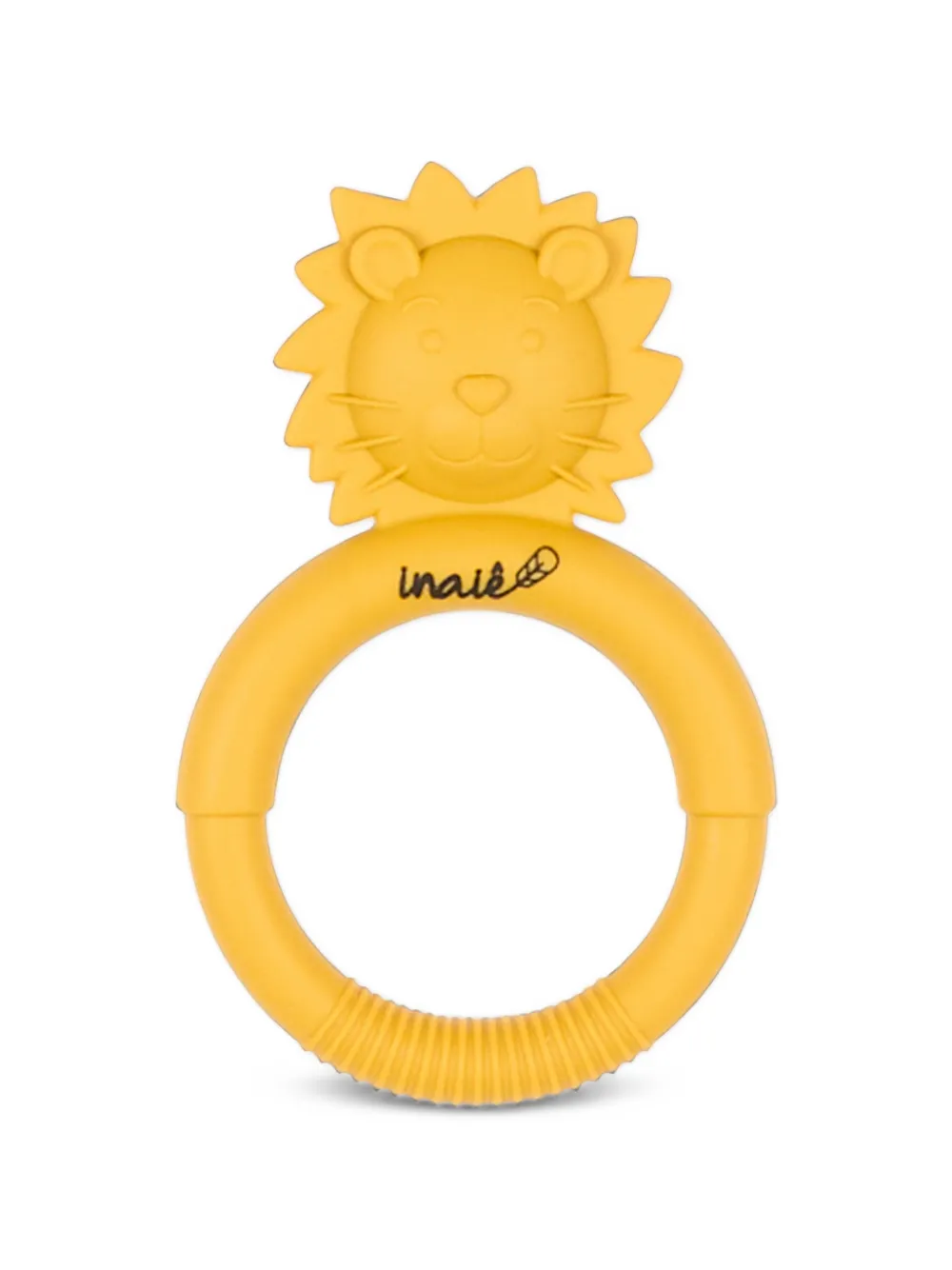 Inaiê lion-motif teething ring Geel