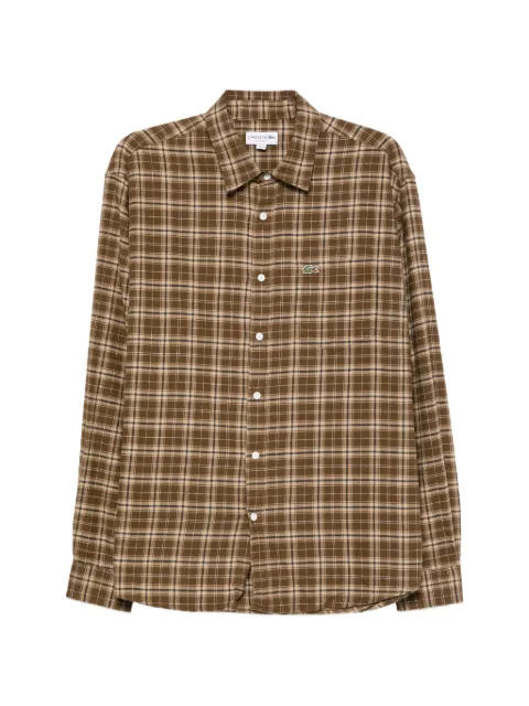 Lacoste check-print logo-patch shirt