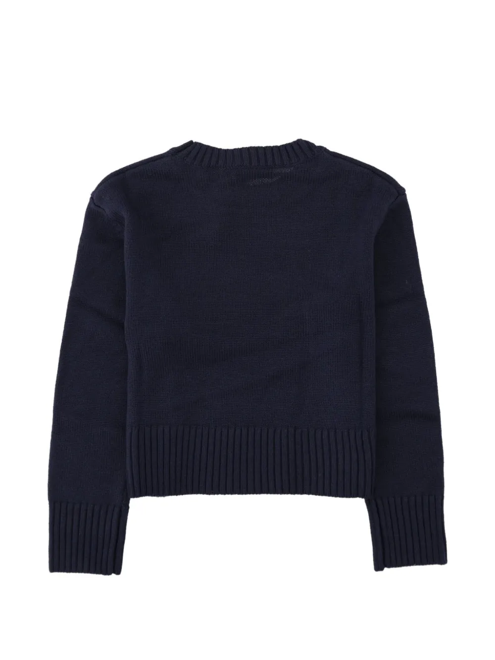 MAX&Co. Kids logo-embroidered ribbed-trim sweater Blauw