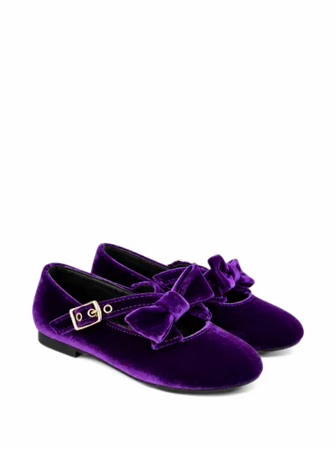 Florens bow-detail velvet ballet flats