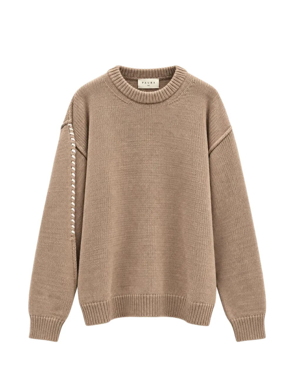 Paura Fear contrast-stitch crew-neck sweater - Toni neutri