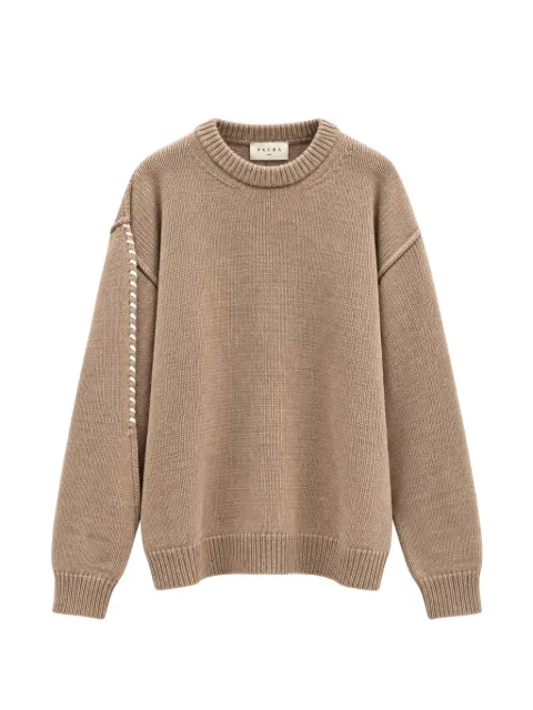 Paura Fear contrast-stitch crew-neck sweater
