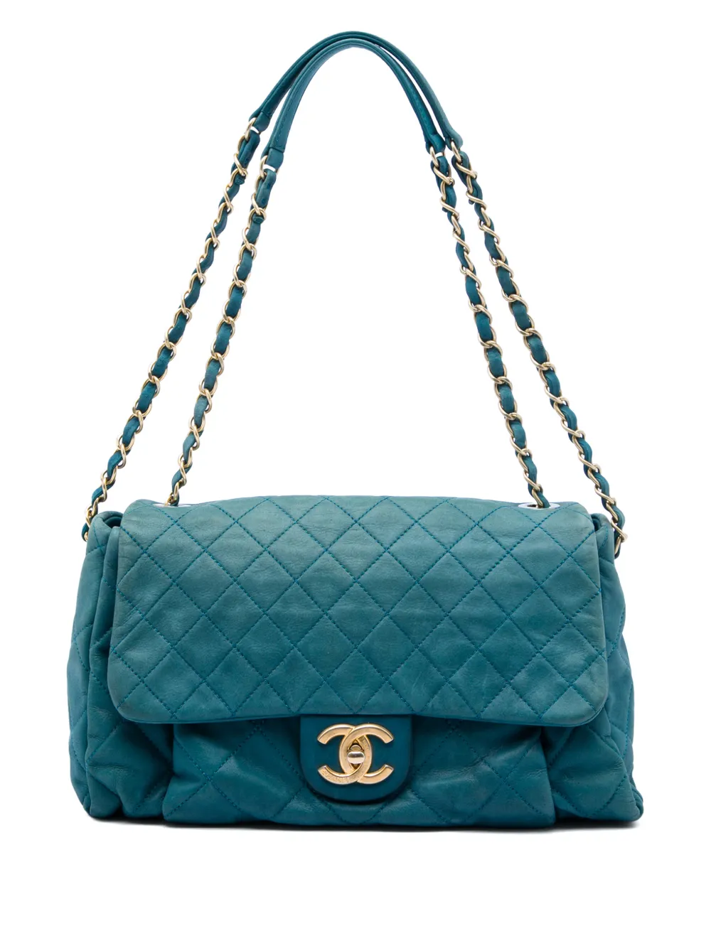 CHANEL Pre-Owned 2012-2013 Large Quilted Iridescent Calfskin Chic Quilt Flap shoulder bag - Blue