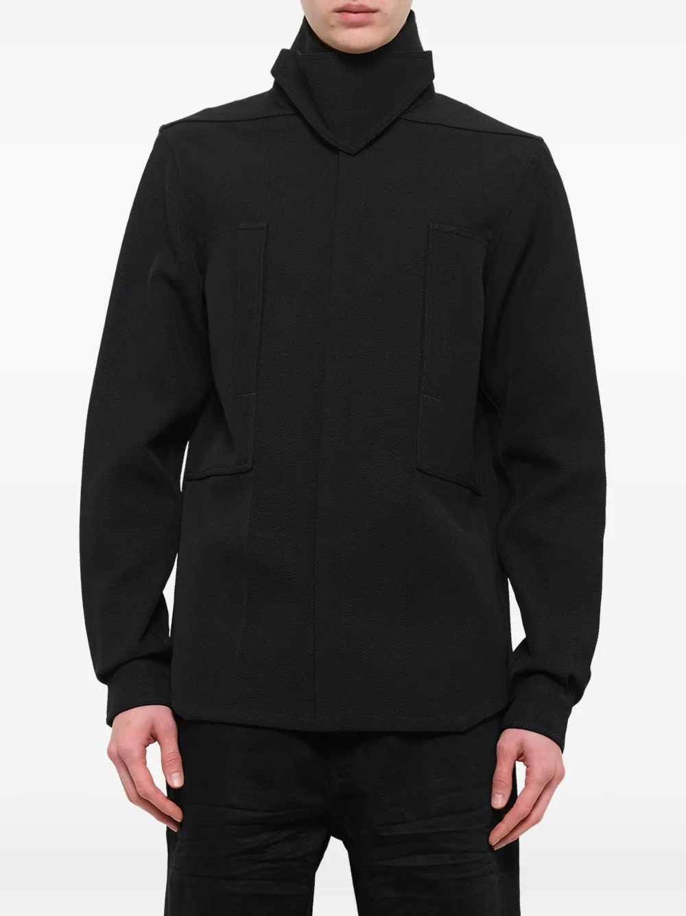 Rick Owens Tower wool shirt Zwart