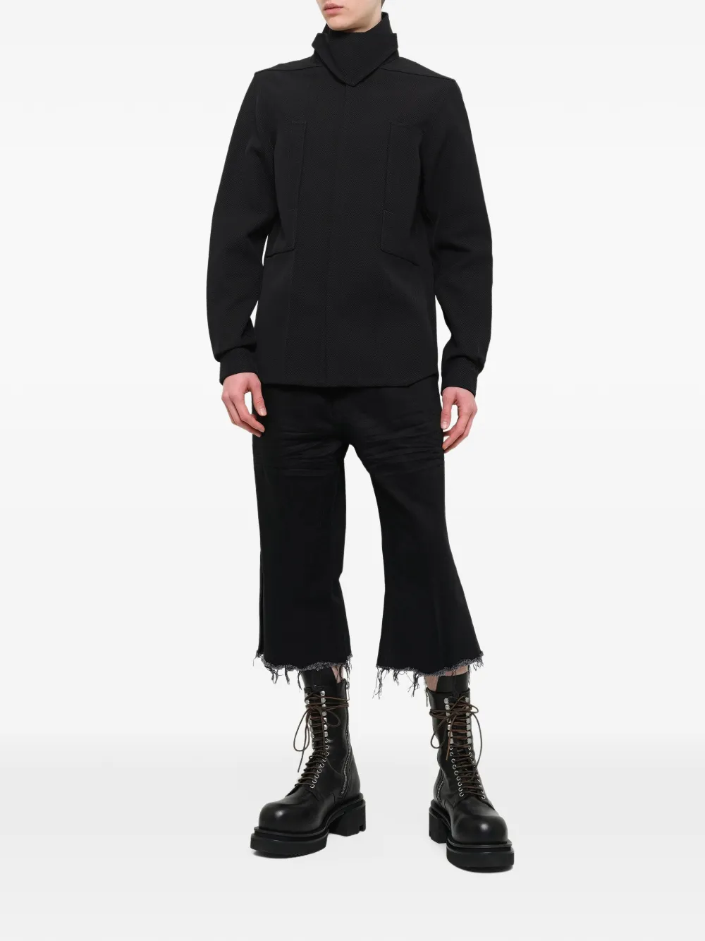 Rick Owens Tower wool shirt Zwart
