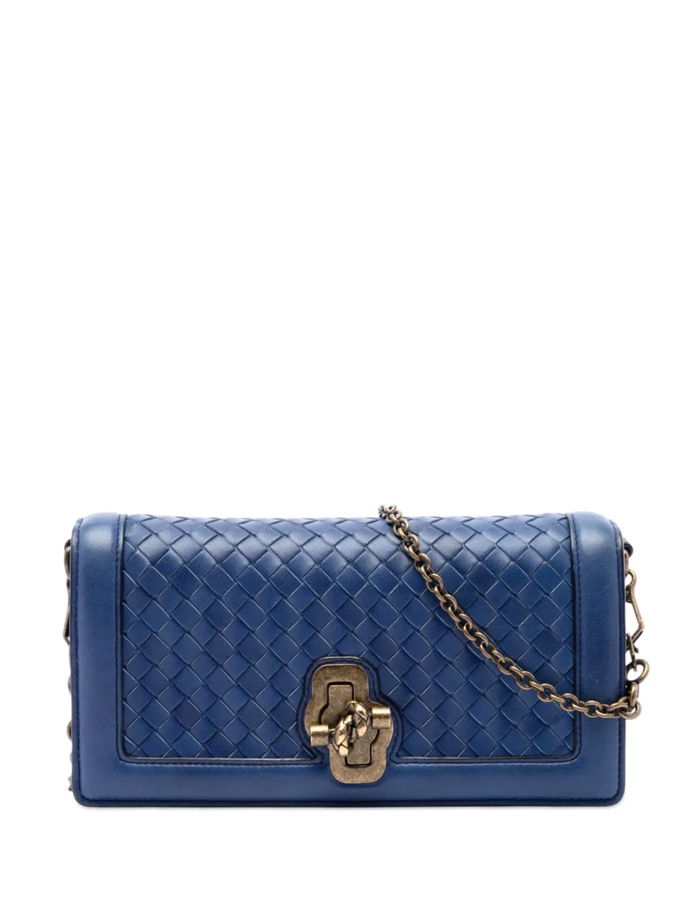 Bottega Veneta Pre-Owned 2012-2026 Nappa Intrecciato Olimpia Knot crossbody bag - Blue