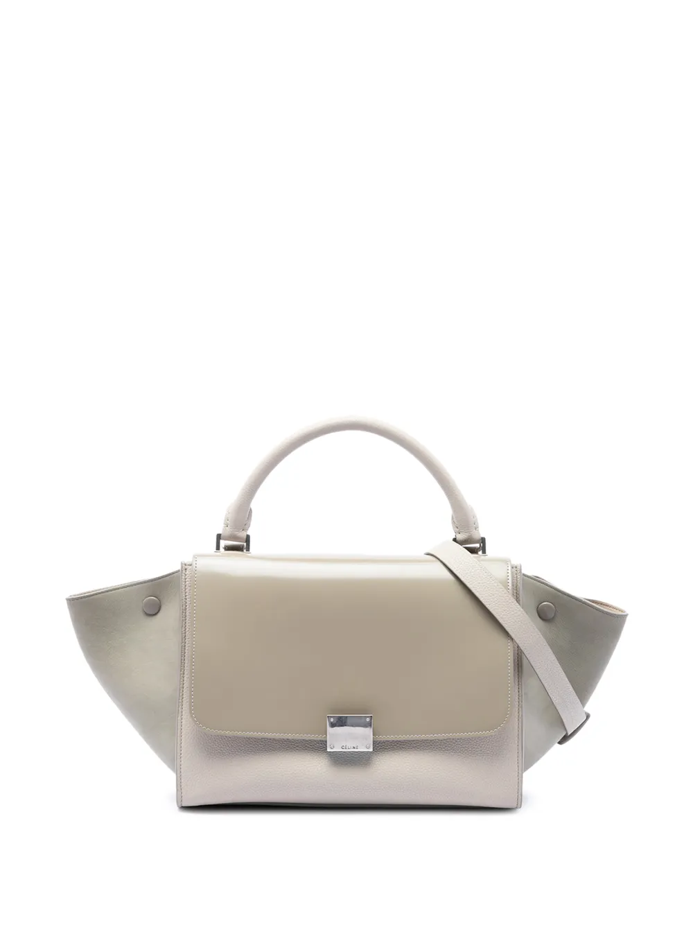 Celine Pre-Owned 2016 Small Tricolor Leather Trapeze satchel - Braun