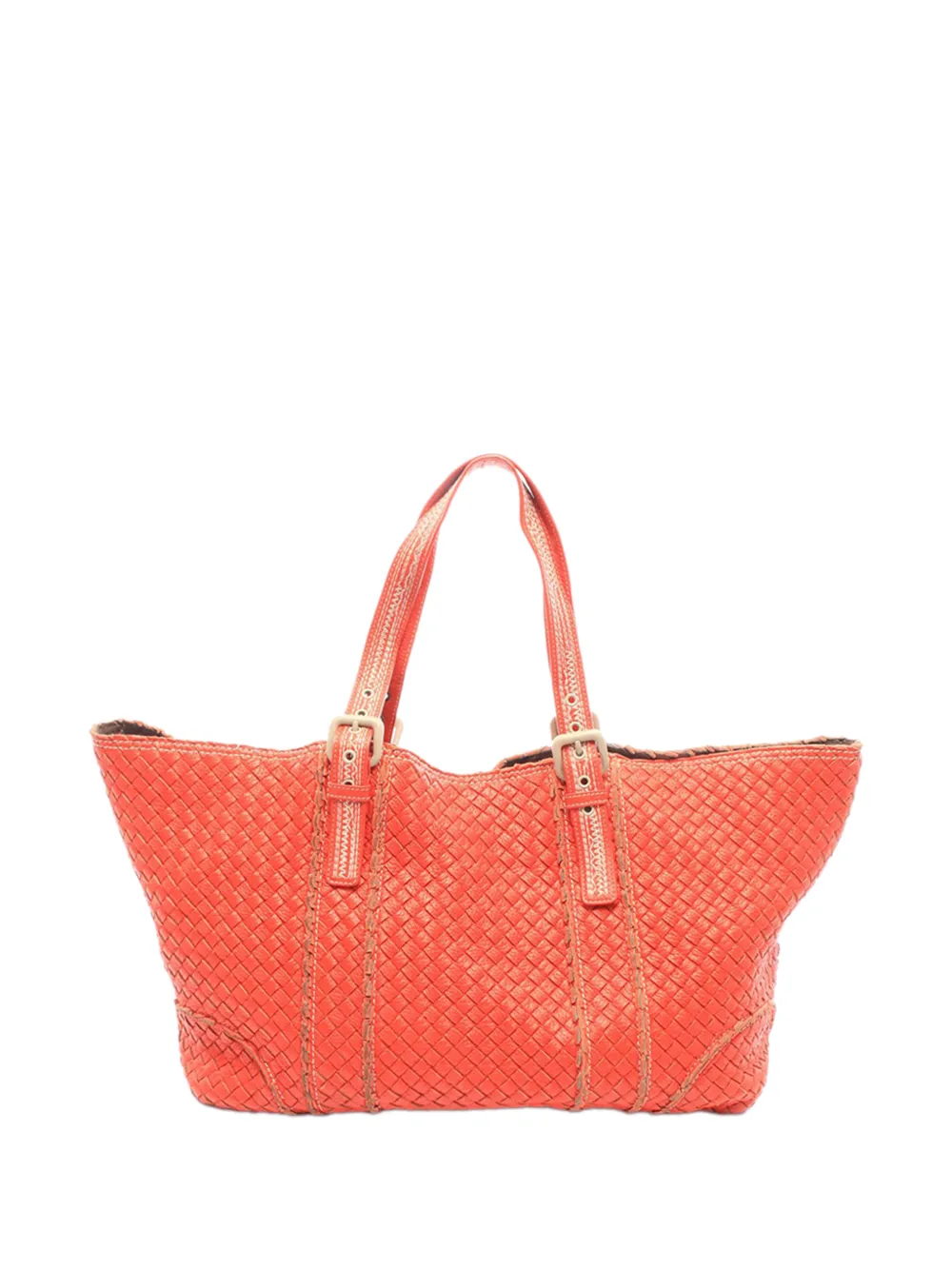 Bottega Veneta Pre-Owned 2000-2026 XL Nappa Intrecciato Stitch tote bag - Orange