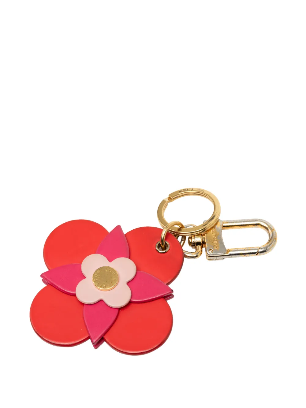 Louis Vuitton Pre-Owned 2016 Leather Blooming Flowers Totem Holder and Bag Charm key chain - Rosso