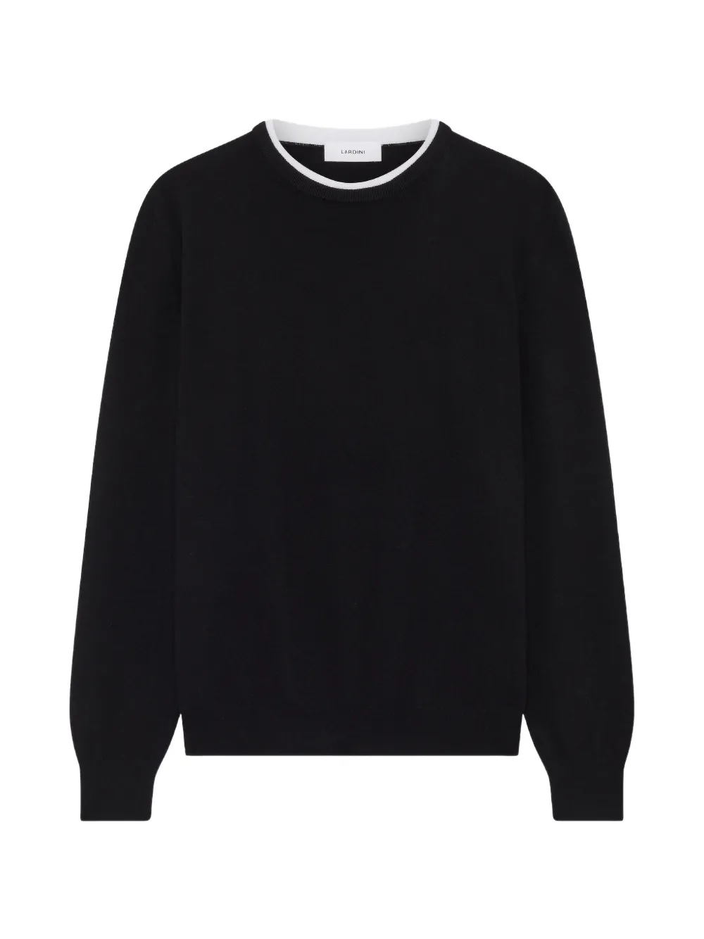 Lardini contrast-trim crew-neck sweater Zwart