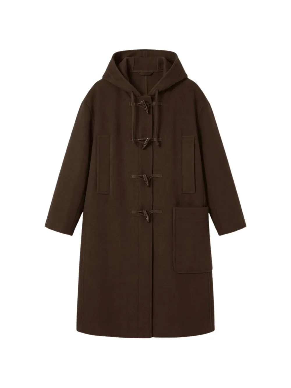 Officine Generale hooded toggle-fastening coat - Marron