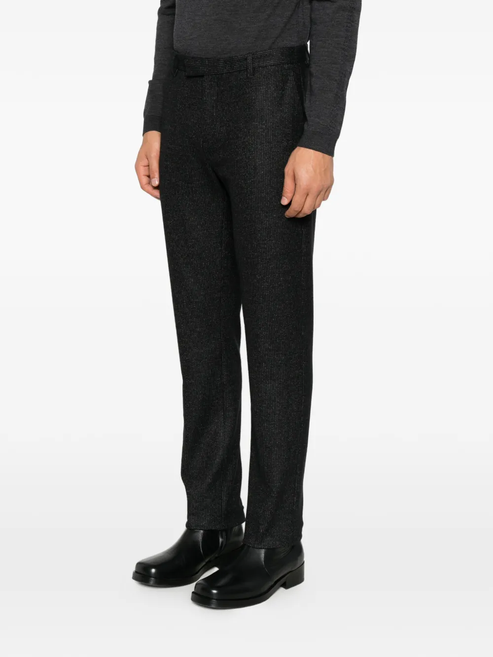 John Varvatos pinstripe-pattern tailored trousers Zwart
