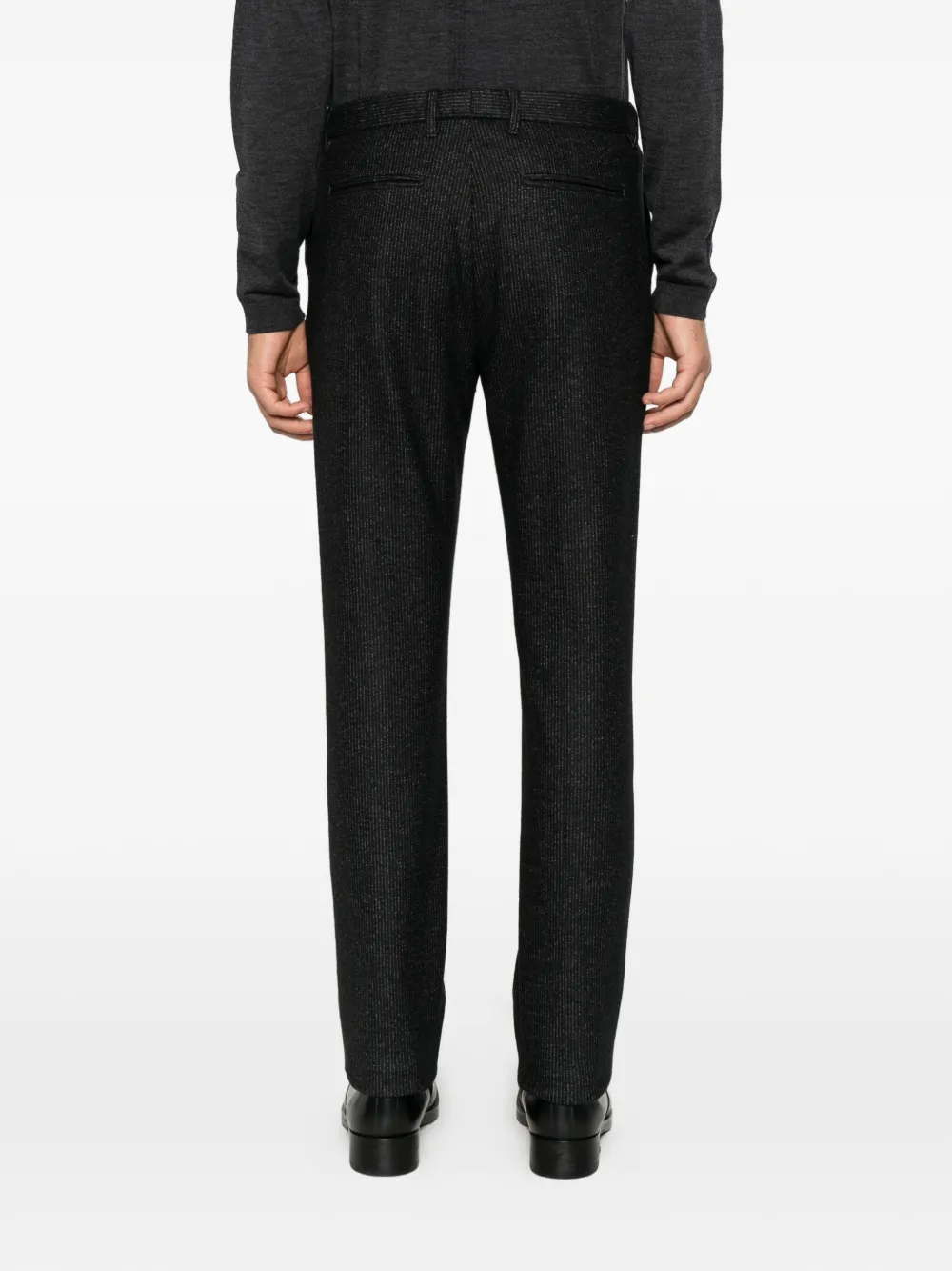 John Varvatos pinstripe-pattern tailored trousers Zwart