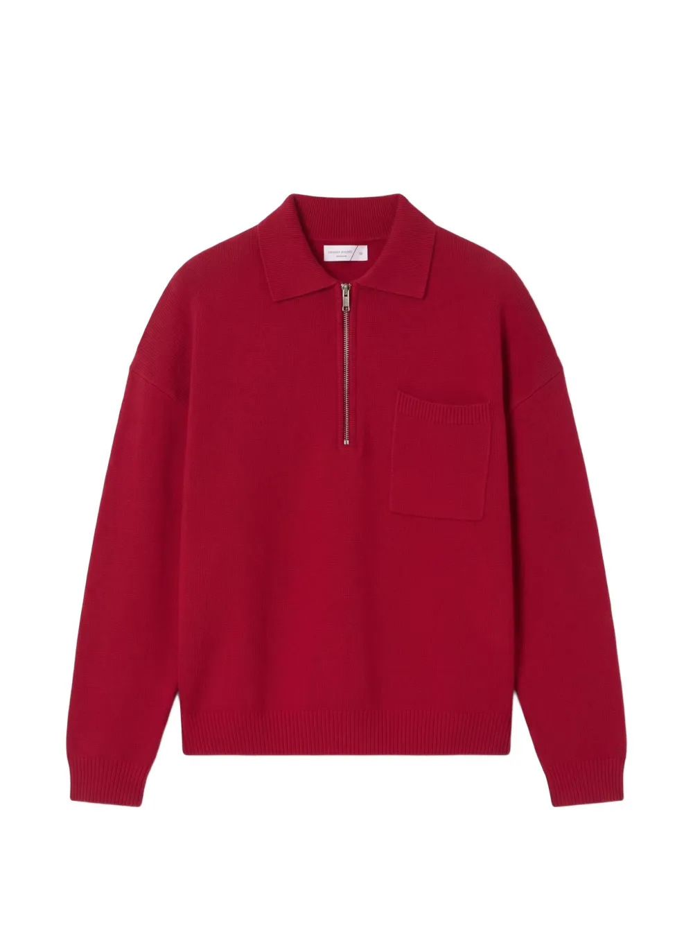 Roberto Collina quarter-zip pocket-detail long-sleeve polo shirt - Rosso