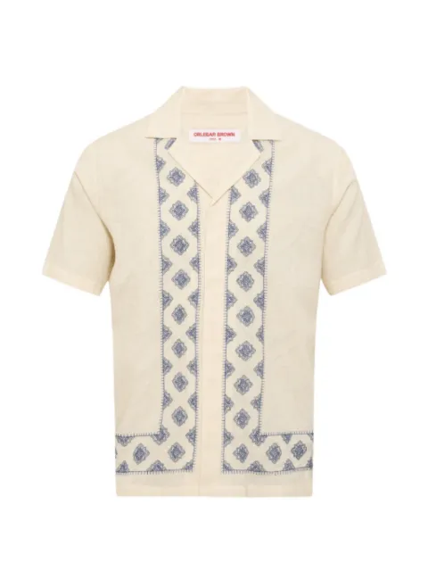 Orlebar Brown embroidered short-sleeve shirt