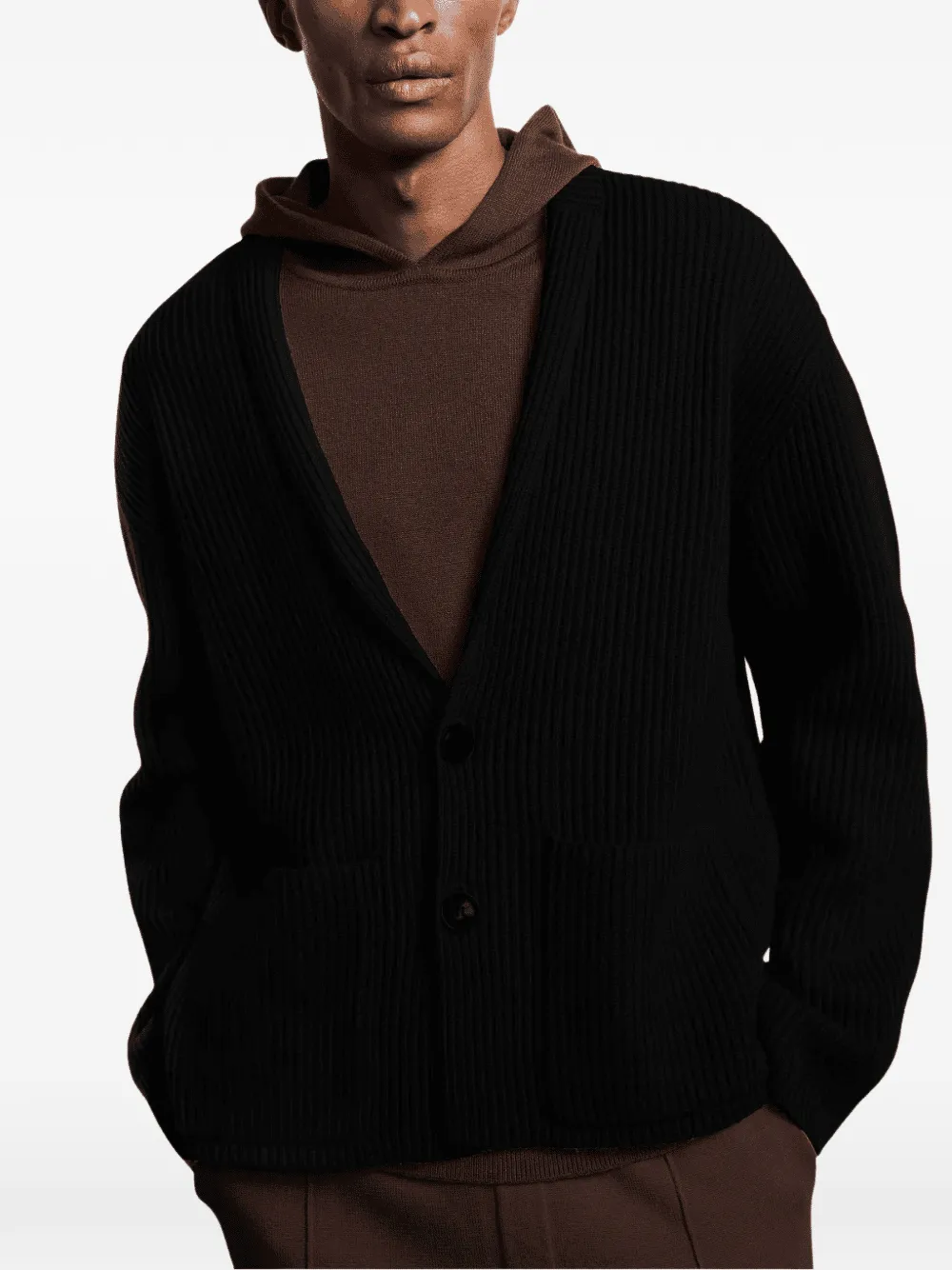 KIEFERMANN ribbed-knit cardigan - Black