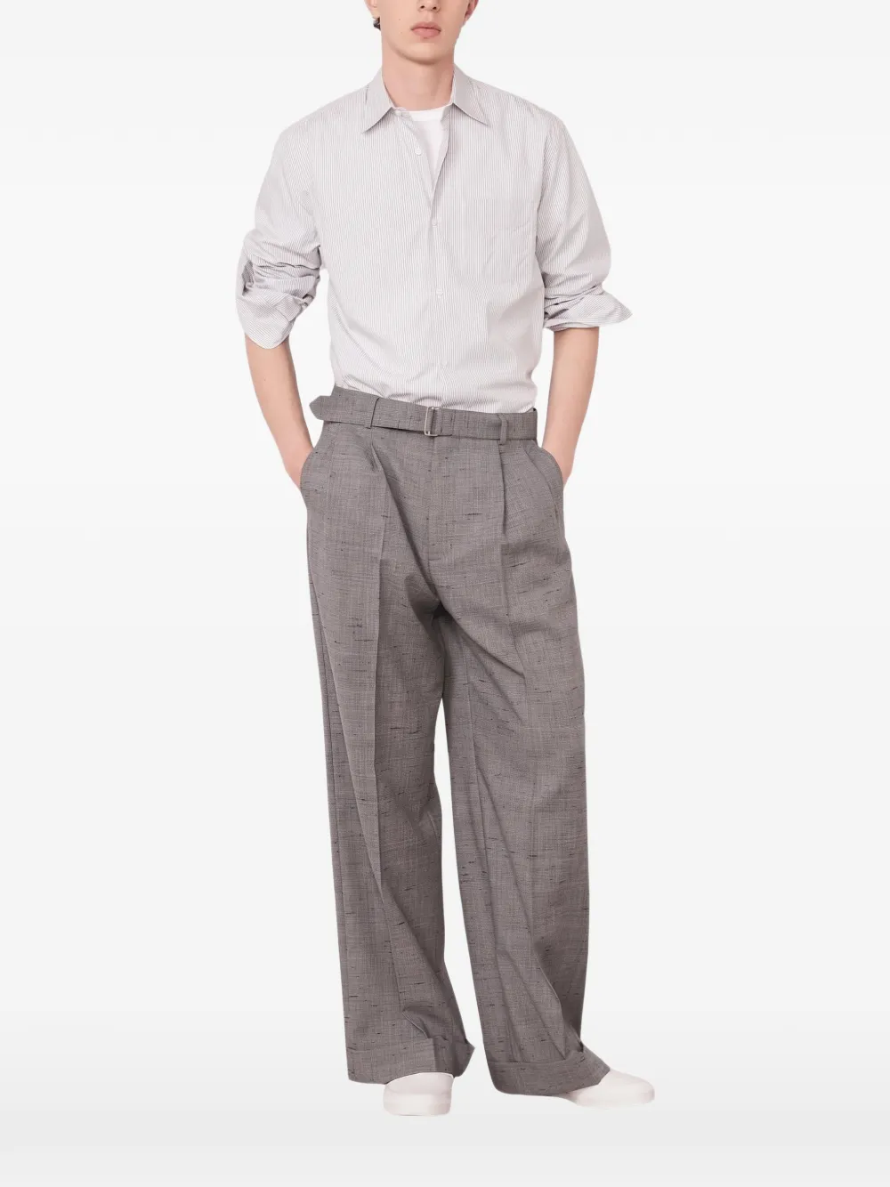 Officine Generale Gudo striped shirt Grijs
