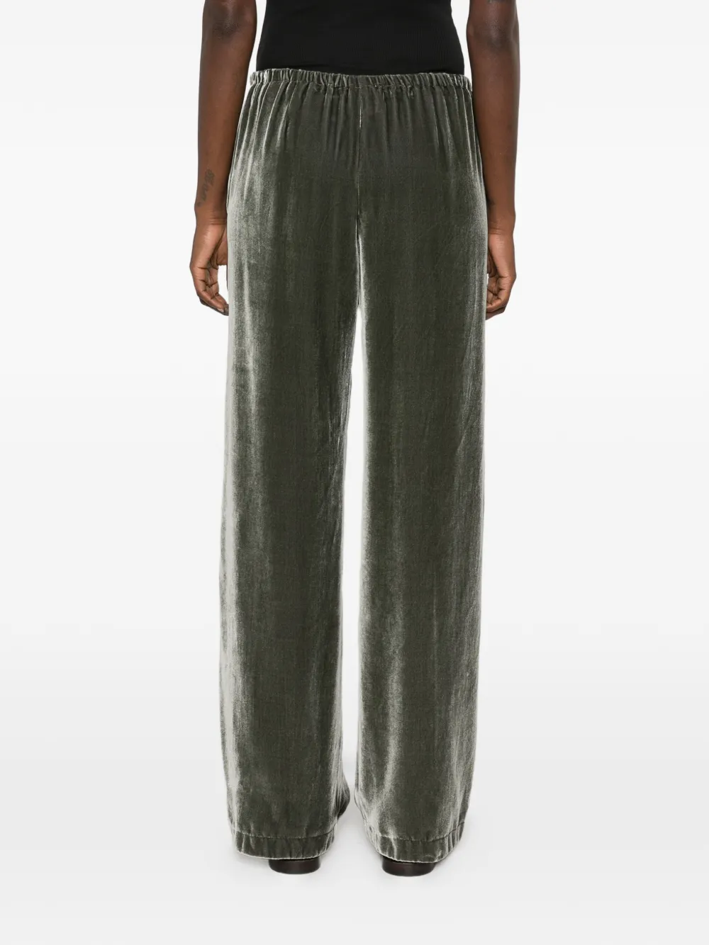 Forte velvet drawstring trousers Groen