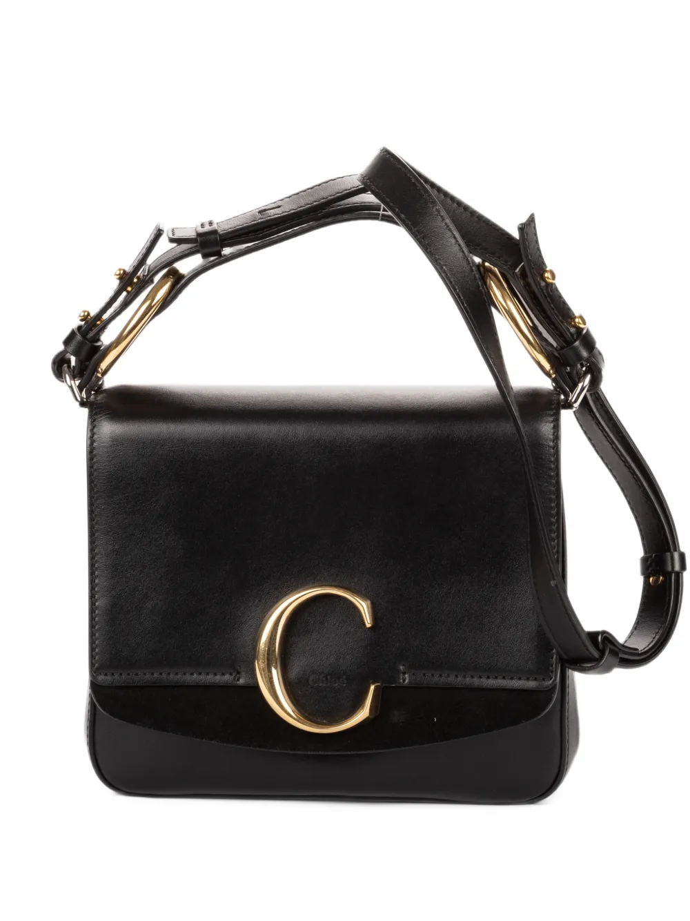 Chloé Pre-Owned small C leather two-way handbag - Schwarz