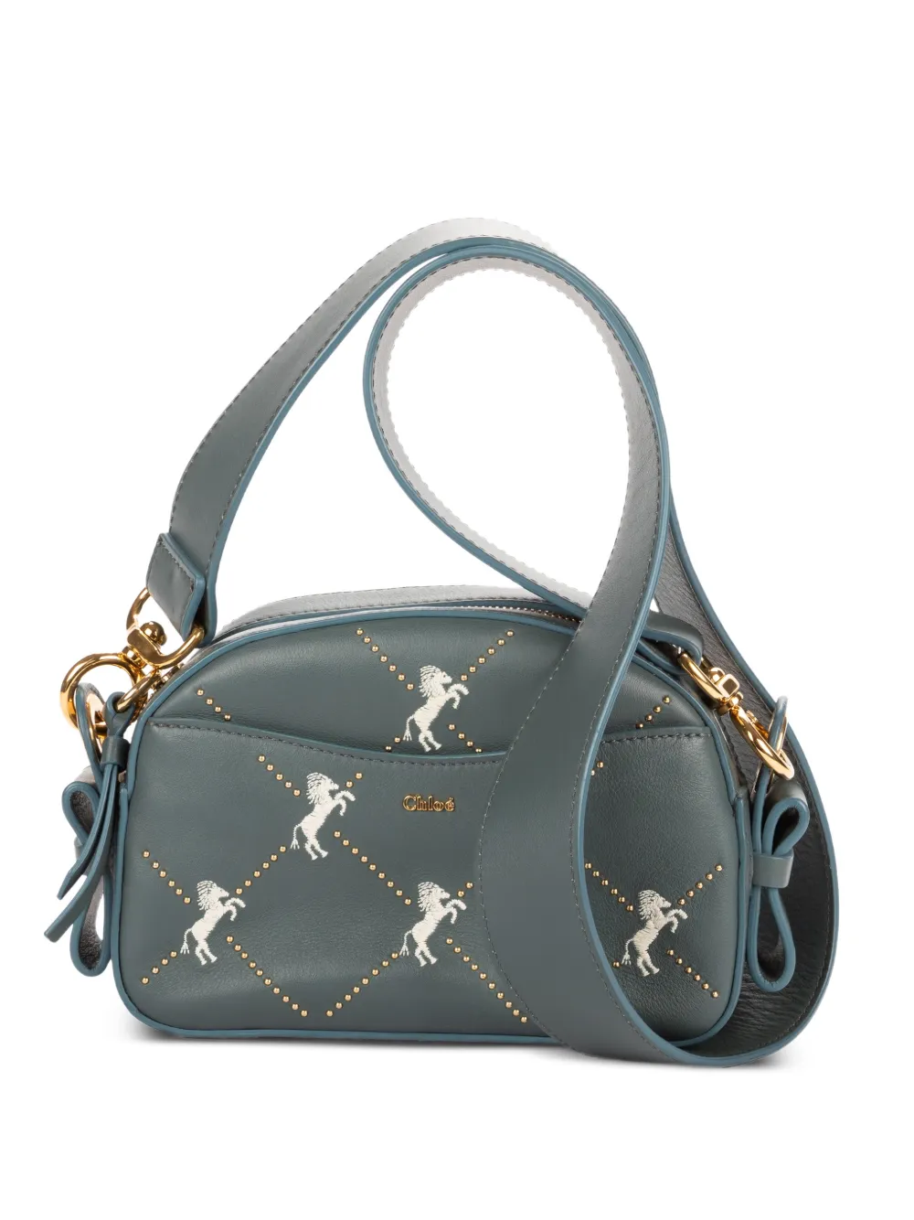 Chloé Pre-Owned Horse embroidered mini bag - Blau