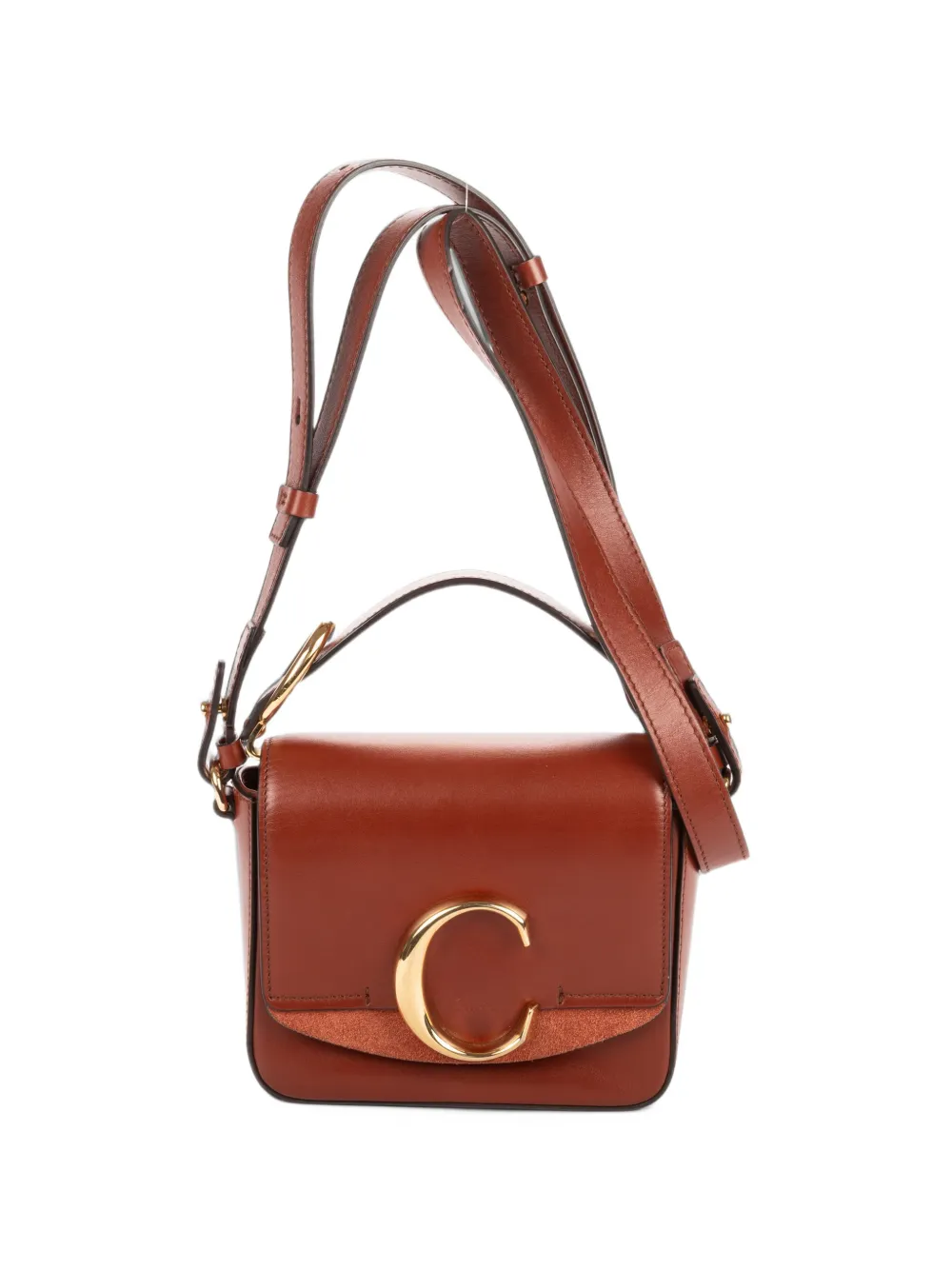 Chloé Pre-Owned Mini C leather tote bag - Braun