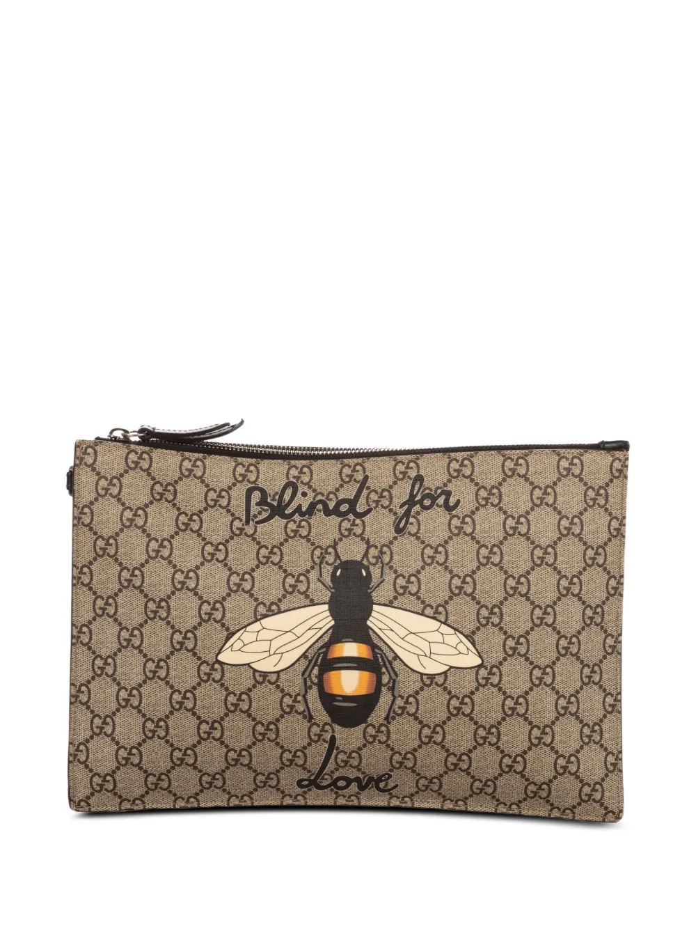 Gucci Pre-Owned Bee Supreme clutch bag - Brown