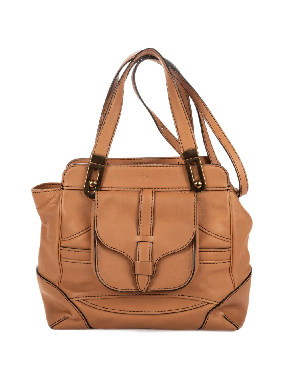 Chloé Pre-Owned Mary zip front pocket tote bag - Braun