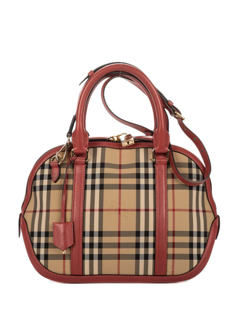 Burberry Pre-Owned small Orchard Haymarket Check two-way handbag - Nude