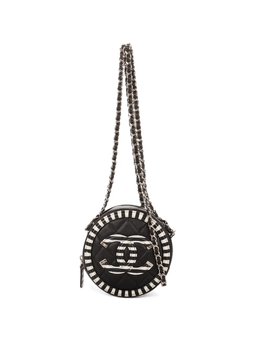 CHANEL Pre-Owned Filigree round mini bag - Black
