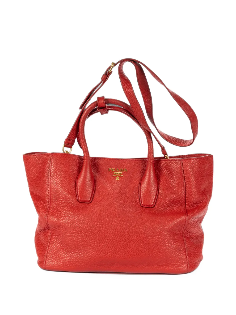 Prada Pre-Owned Vitello Phenix leather tote bag - Rosso