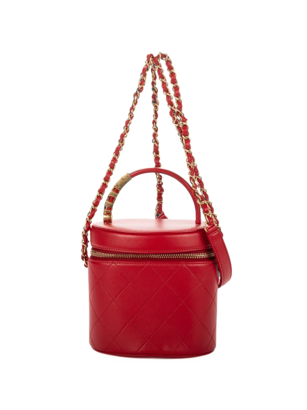 CHANEL Pre-Owned quilted top-handle shoulder mini bag - Red