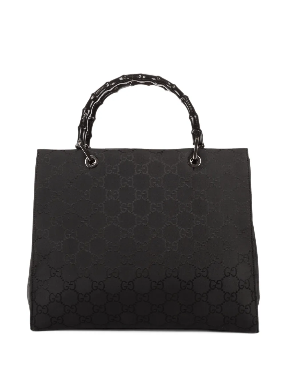 Gucci Pre-Owned Bamboo top handle tote bag - Noir