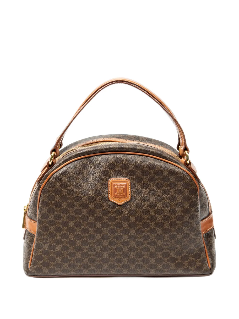 Celine Pre-Owned Macadam Dome bowler zip-fastening tote bag - Brown