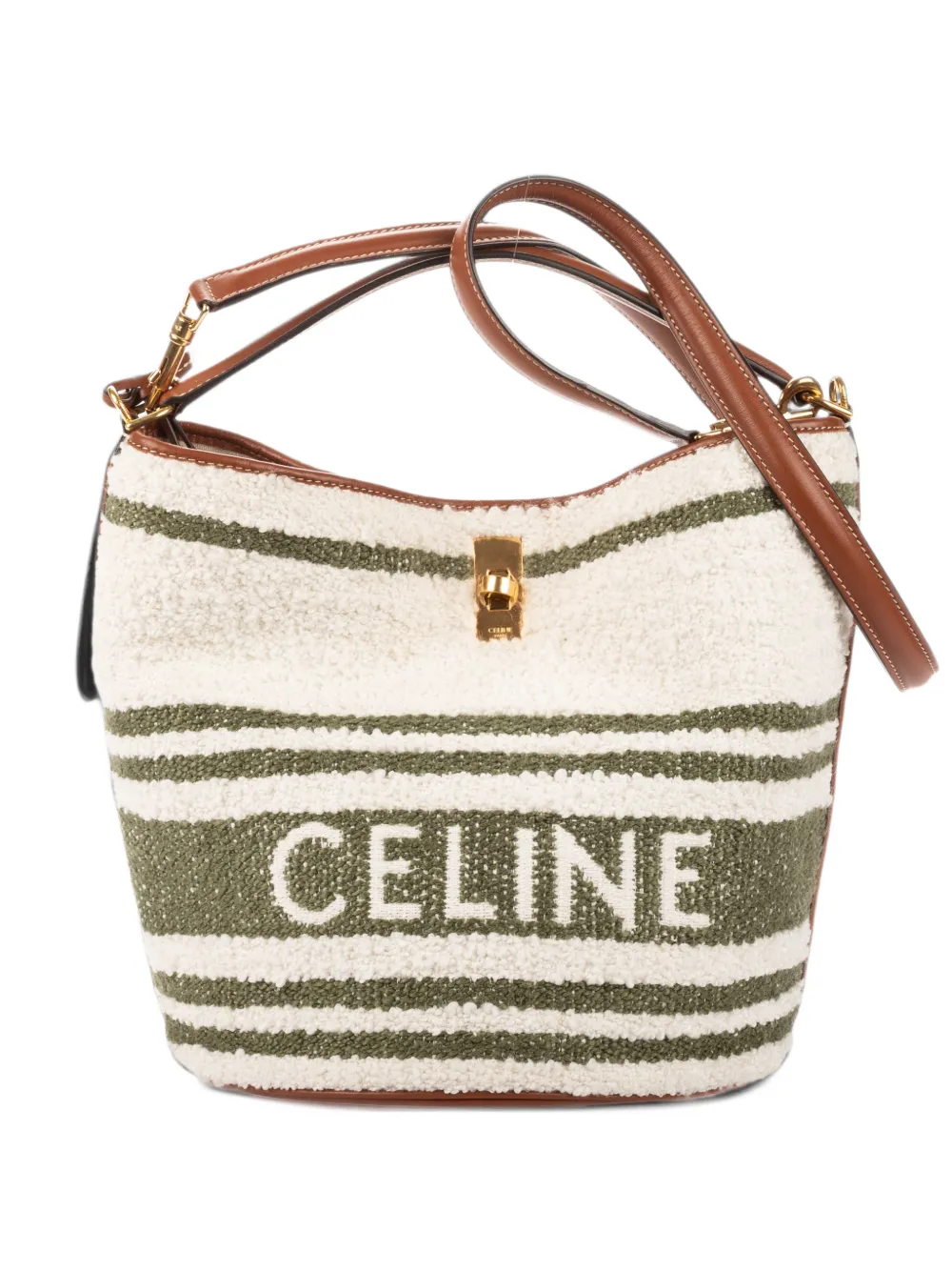 Celine Pre-Owned Bucket 16 striped tote bag - Weiß