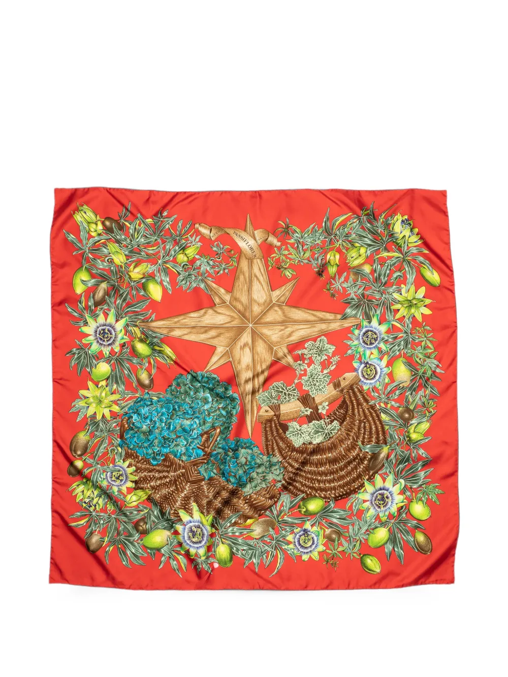 Hermès Pre-Owned Passiflores silk scarf - Rot