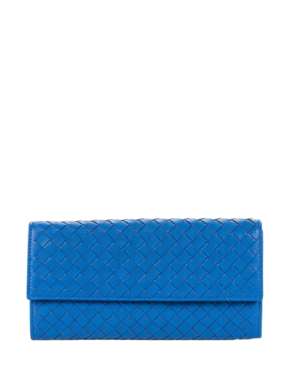 Bottega Veneta Pre-Owned Intrecciato flap wallet - Blau