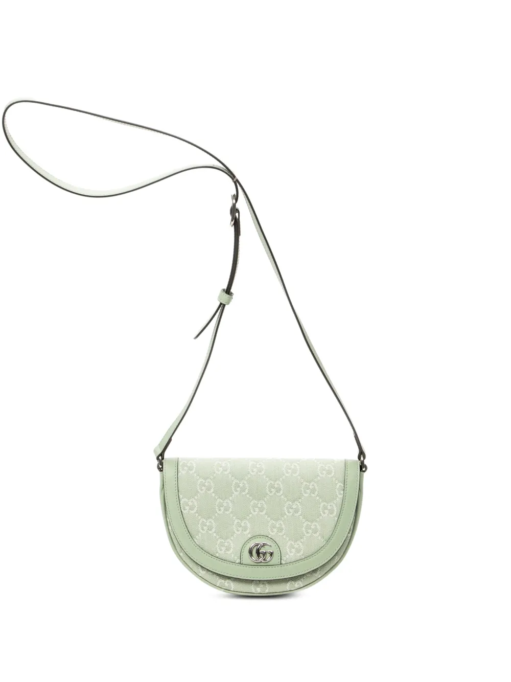 Gucci Pre-Owned Ophidia Monogram denim mini-crossbodytas Groen