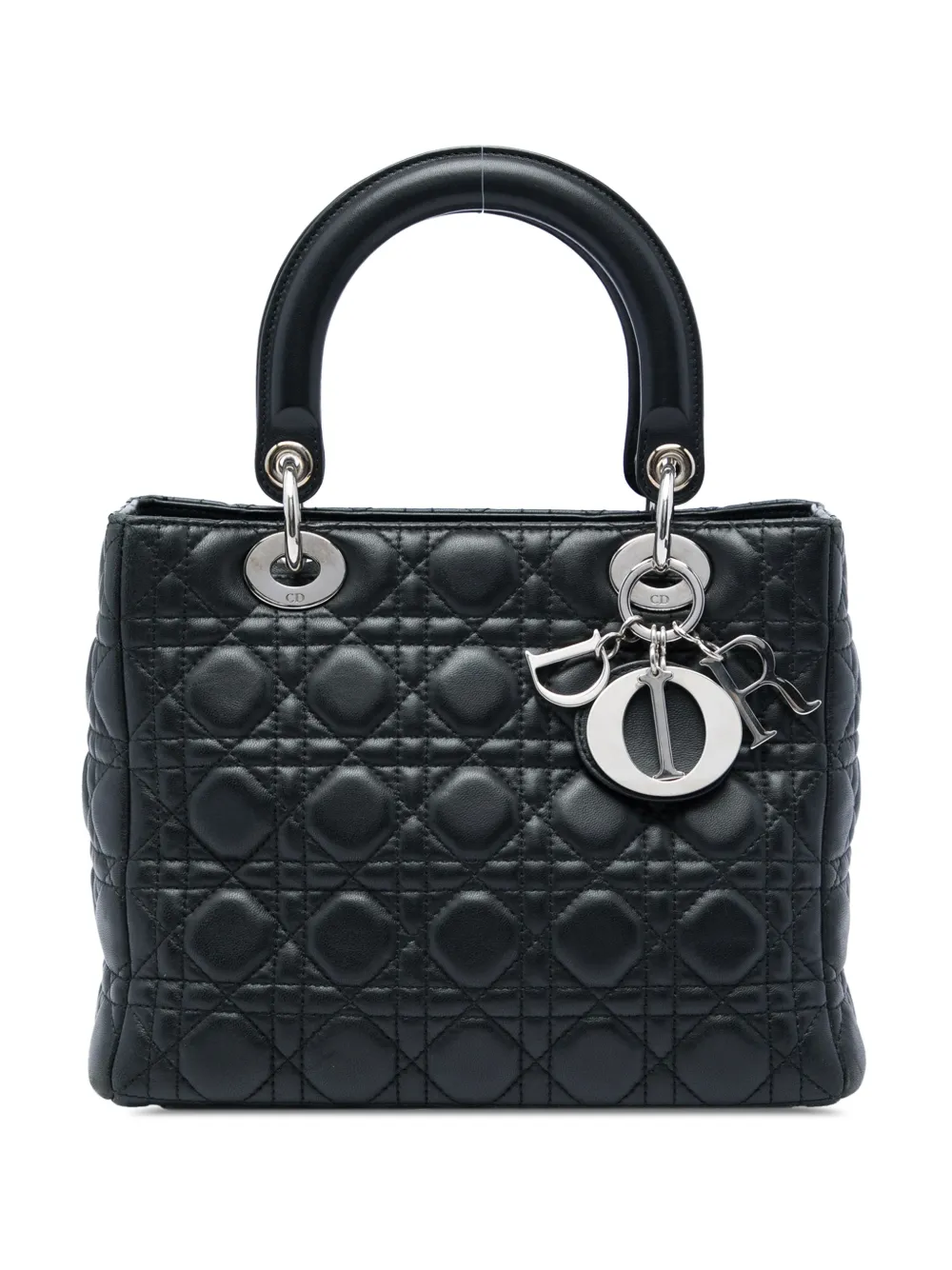 Christian Dior Pre-Owned 2010 Medium Lambskin Cannage Lady Dior satchel - Schwarz