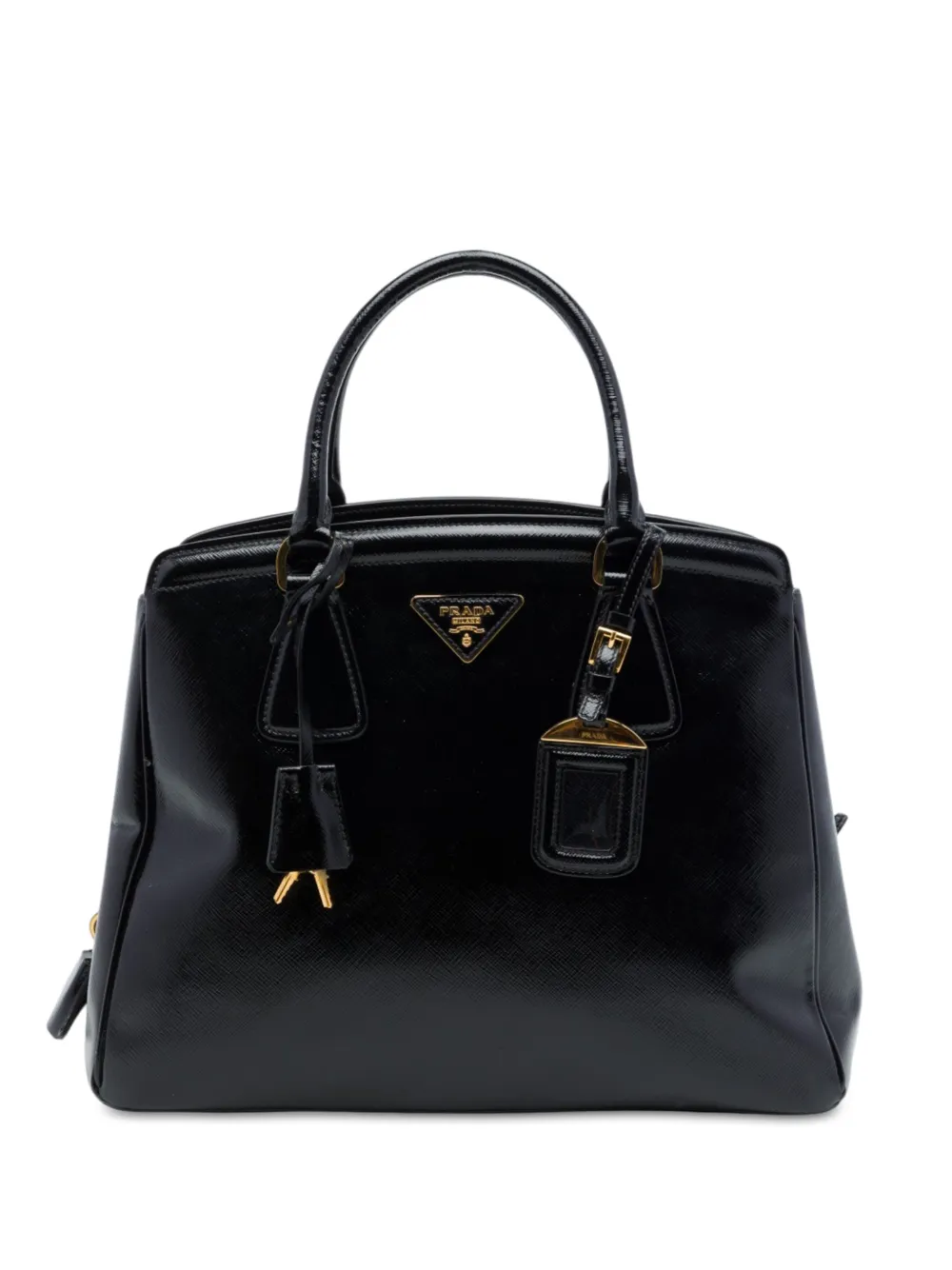 Prada Pre-Owned 2015-2026 Medium Saffiano Vernice Parabole tote bag - Schwarz