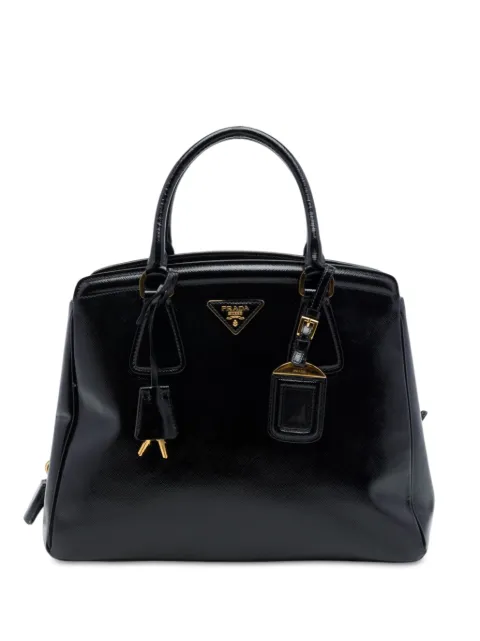 Prada Pre-Owned Borsa tote Parabole media in pelle Saffiano Vernice 2015-2026