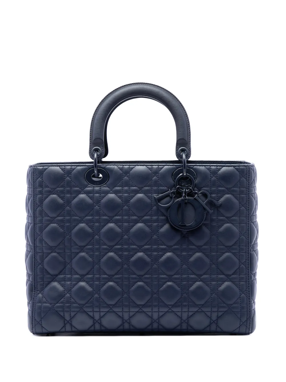 Christian Dior Pre-Owned 2019 Large Ultra Matte Calfskin Cannage Lady Dior satchel - Blau